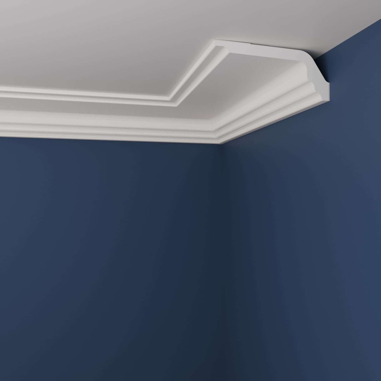 WOLDECOR Premium XPS Coving Cornice – Lightweight Decorative Coving for Ceilings, Durable Cornice Moulding Trim, Paintable XPS Ceiling Coving for Modern Home Interiors (WM28, 2 Meters)