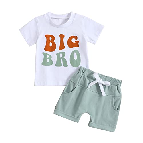 Image of Big Brother Little Brother Matching Outfit Toddler Baby Boy Long Sleeve Crewneck Shirts Shorts Fall Winter Clothes