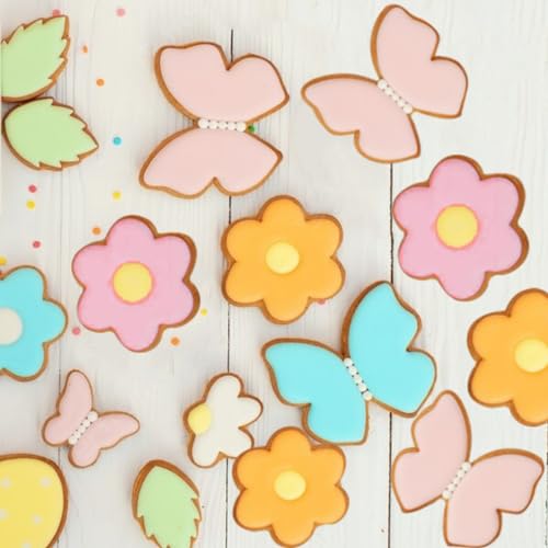 JOB JOL Cookie Cutters 5 PCS, Spring Flower Cookie Cutters, 3\'\' to 3.5\'\'