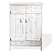 Rebecca Mobili Comodino con 2 Ante, Mobiletto credenza da Terra, 3 Ripiani Interni, Bianco, Shabby Chic, per Cucina Bagno - Misure: 70 x 51 x 30 cm (HxLxP) - Art. RE4573
