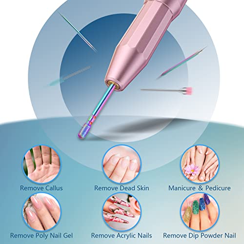 14Pcs Nail Drill Bits Set, 3/32'' Professional Diamond Carbide Cuticle Remover Drill Bits For Nails, Rotary Burrs Electric Manicure Nail File Bit For Acrylic Gel Nails Cuticle Manicure (Sliver) #TOP6