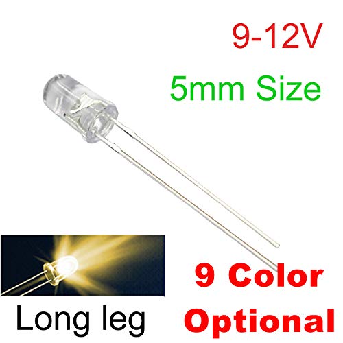 100 LEDs blancos cálidos 5mm 12V para tablero miniatura 3