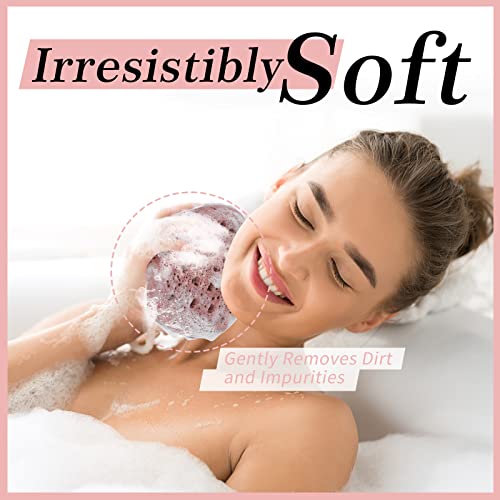 Kecuco 3 Pcs Bath Sponge For Women, Men, Teenager, Body Wash Sponges Loofah Body Scrubber thumb #4