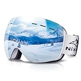[Ｒｏｖｏｌｔ] スキーゴーグル メガネ対応 【180°広視界&OTG設計】 スノボ ゴーグル 曇り止め レディース 子供 ヘルメット対応 ダブルレンズ 大視野球面レンズ 耐衝撃 通気性 軽量型 防風/防雪/UVカット 全天候対応 紫外線遮蔽 男女兼用 フレームレスモデル 滑り止めベルト 防塵 フィット感 アウトドア スポーツ 山登り（銀白）