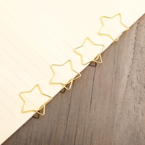 60PCS Gold Paper Clips Creative Metal Moon and Star Shape Paper Clip Funny Cute Paperclips Gold Moonstar Shaped Paper Clips Bookmarks Planner Clips for Office Document File Organization School - Image 3