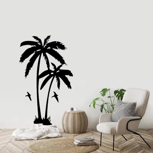 LHGBGBLN Pegatina de pared autoadhesiva creativa con diseño de planta de coco para sala de estar pegatina de palmera para decoración de habitación infantil papel tapiz