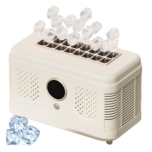 Mini fabricadora portátil de cubos de hielo blanca miniatura 1