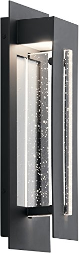 Kichler River Path 17.5 LED Outdoor Wall Light with Clear Seeded Glass in Textured Black