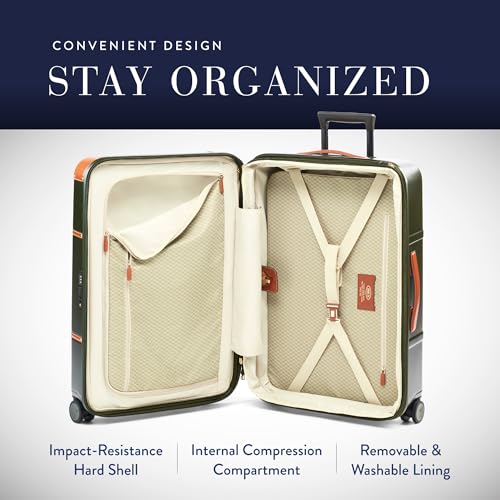 Bric's Bellagio 3.0 Spinner Suitcase - Luxury Hardshell Luggage with Large Wheels, Telescopic Handle, Leather Detailing - Rolling Carry-on or Checked Suitcase for Refined Travel4