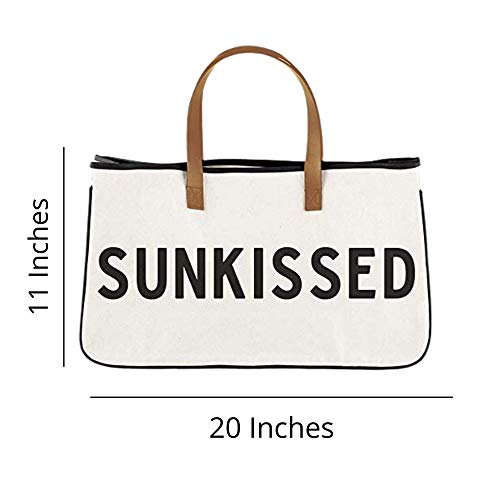 Image of Santa Barbara Design Studio Tote Bag For Women Canvas Shoulder Bag with Genuine Leather Handles,