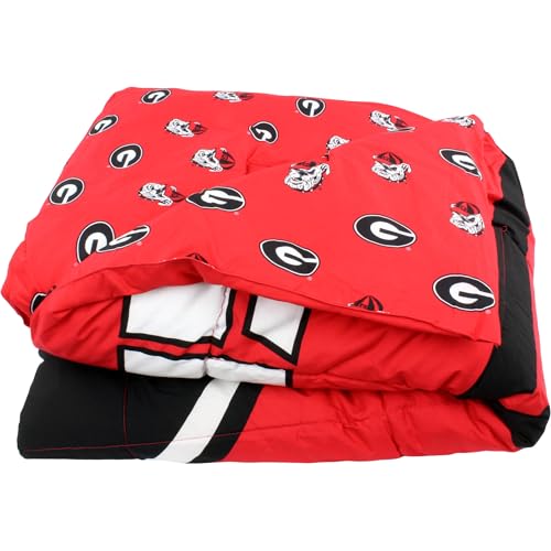 Image of College Covers Everything Comfy Georgia Bulldogs Reversible Big Logo Soft and Colorful Comforter, Queen