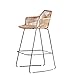 XIAOJUAN Barstools Sztuczny Woven Rattan Rustykalny stalowy bar stołek metalowe nogi Wysokość Krzesła do tarasu Patio Home Breakfast Nook, Wysokość siedzenia: 29.5inch | Commodity Code: LJW-98