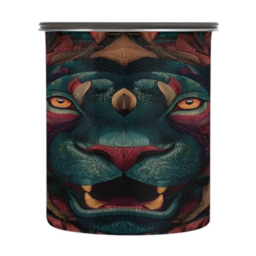 Envase para café artístico leopard 900 ml acero inoxidable