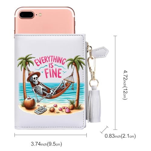 FEITH&FELLY Womens Summer Skeleton Small Wallet with ID Window and Zippered Coin Pocket Cute Wallet Gift for Women2