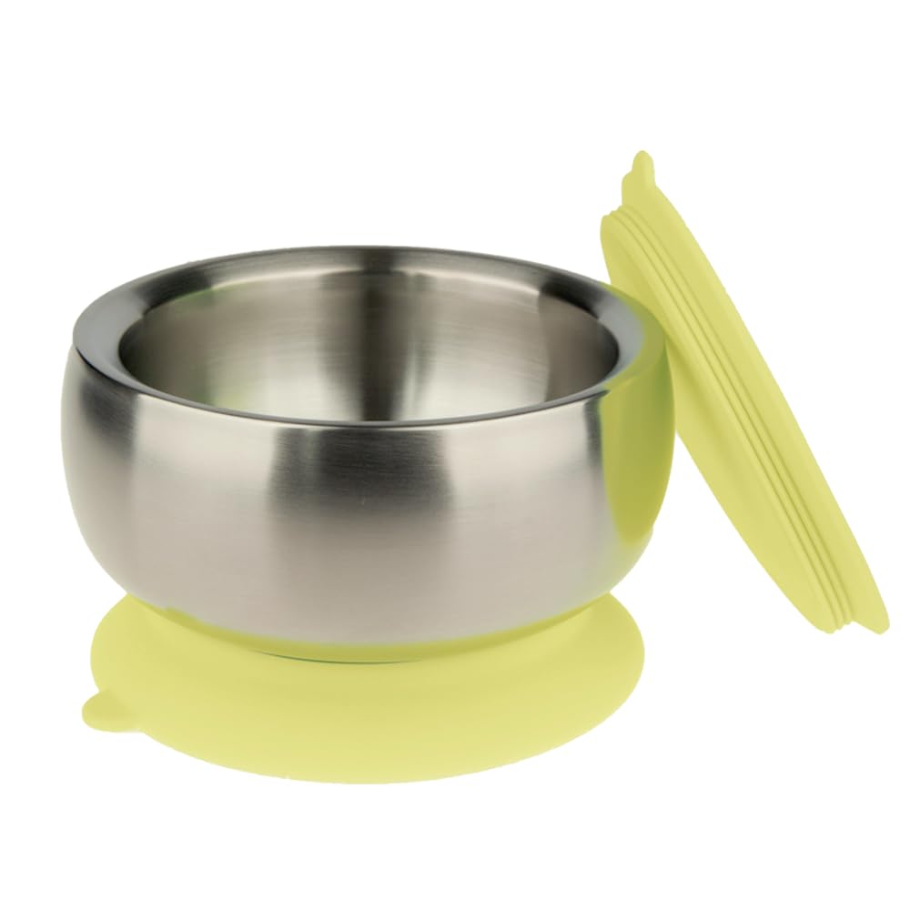 Fgomama x Little.b Double-Walled 18/10 Stainless Steel Bowl with Airtight & Leak Proof Lid | 11oz / 330ml (yellow)