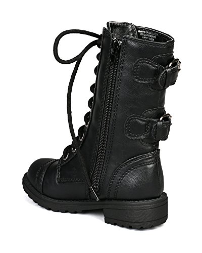 Soda Girls Kids Dome-2S Lace Up Military Combat Boots3