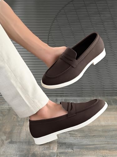 Image of MACTREE Suede Leather Stylish Loafers Shoes for Men