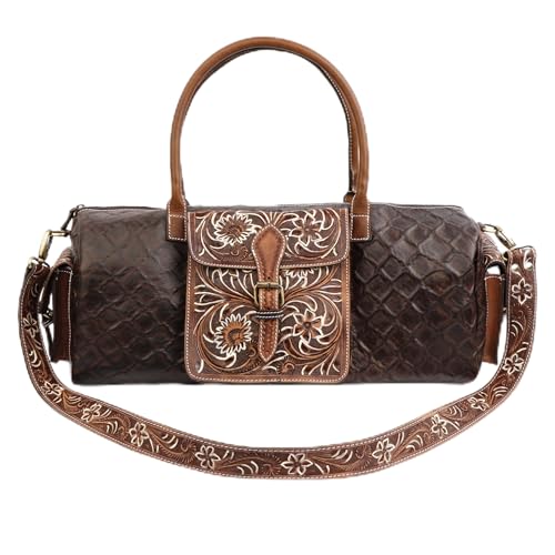 Handmade Large Leather Duffle Bags for Travel or the Gym, Overnight Sports Bag Weekender Bag Travelers Carry-on Luggage Duffel Bag for Men and Women - Main Image