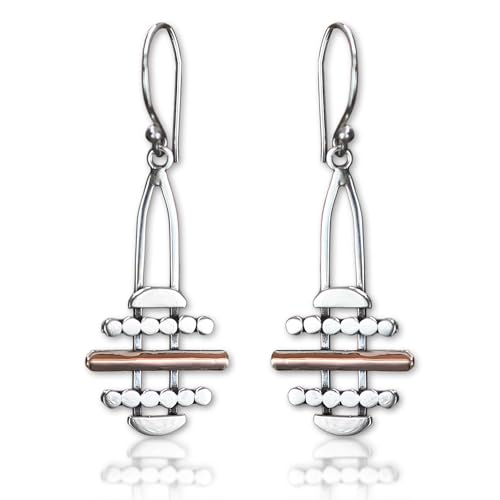 NOVICA Artisan Handmade Gold Accent Earrings Dangle Sterling Silver Indonesia Modern [1.5 in L x 0.6 in W] ' Golden Horizon'