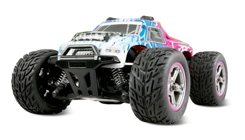 Amewi MAX20 Monster Truck Brushed 50 km/h 4WD 1:20 RTR Bleu/Rose RC télécommandé