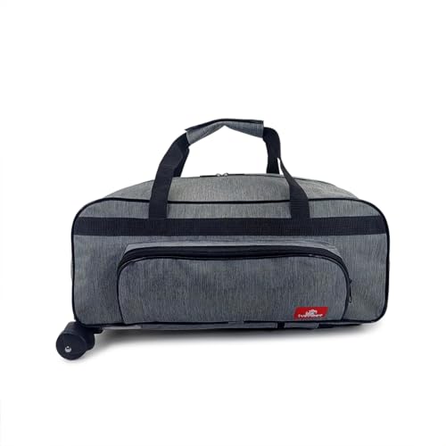 Bolsa mala bagagem mão bordo média viagem com rodinha (Cinza claro mesclado)