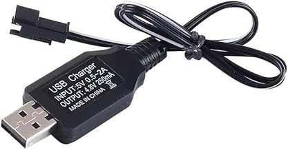 RC Model Battery Charger Cable,SM-2P Connector Plug,4.8 V 250mA,Charging Protection Circuit and Indicator Light,Lithium Battery Charger for RC Drone Toys&Multipurpose Batteries-1Pc