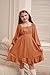 GRACE KARIN Girl Fall Dresses Long Sleeve Ruffle A Line Swing Flowy Solid Burnt Orange 10Y