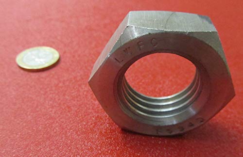 18-8 Stainless Steel Hex Nut 1 1/8"-7 Thread x 1-11/16" W x 36/64" H 3 Pcs