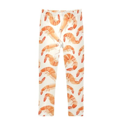Girls Leggings Funny Shrimp Animal Soft Toddler Leggings for Girls Kids Pants Size 4T-10T