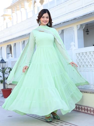 Image of Wedani Georgette Sequins Work Anarkali Kurta Set for Women