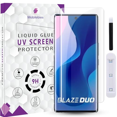 Image of Premium HD+ UV Tempered Glass Screen Protector For Lava Blaze Duo (6.67 Inch, Pack of 1) Full Adhesive UV Curved Screen Protector Case Friendly HD Clarity with installation kit & Guide