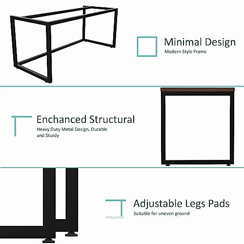 Image of Honey Touch Lizon Metal & Wood Workstation Desk | 1200mm x 600mm Top Size | 122 x 61 x 73 cm (L x W x H) | Modern Computer Table for Home Office & Work from Home | Heavy Duty Study Desk