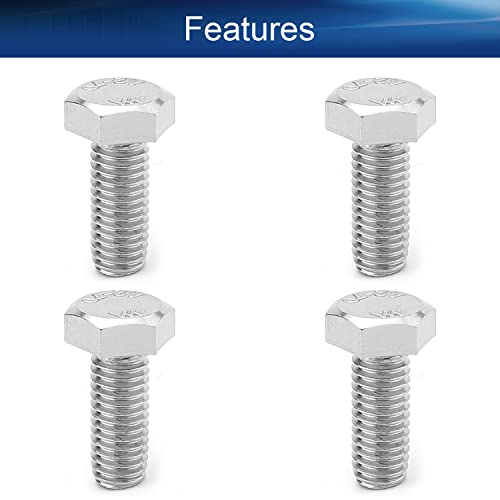 Image of Bettomshin 4Pcs M8 x 20mm Hex Bolts, 304 Stainless Steel 1.25mm Thread Pitch Fully Threaded Metric Hex Head Screw Bolts, Hexagon Screw Bolt, Hex Tap Bolts, Silver (Overall Size 24.8x13x13mm)