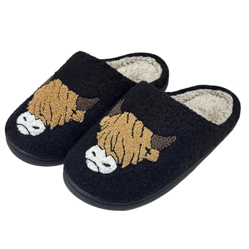 Cute House Slippers for Women Men Fluffy Plush Warm Animal Slippers Winter Comfy Bedroom Shoes