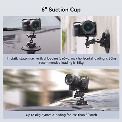 SMALLRIG 6″ Suction Cup Camera Mount, Car Mount for Cameras/Smartphones on Car/Clean & Smooth Surface - Image 4