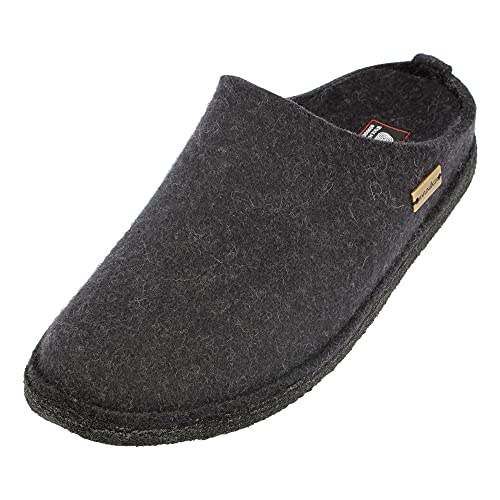 HAFLINGER Flair Soft Filzpantoffeln aus Wollfilz Hausschuh Dunkelgrau...