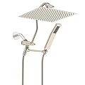 Hibbent All Metal Shower Head, 12'' High Pressure Rainfall Shower Head, Showerhead Combo, Handheld Shower Wand, 12'' Adjustable Shower Extension Arm, 71'' Hose, Shower Head Holder, Brushed Nickel