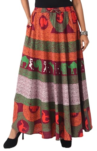 Image of Premium Cotton Skirt for Women with Pocket, Free Size