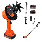 24V Cordless Tiller Cultivator, 4-Inch Tilling Width and Depth, Handheld with Extension Rod, 235 RPM Electric Garden Tiller, Lightweight 1.2kg Body, 2 × 1.5Ah Batteries & Charger