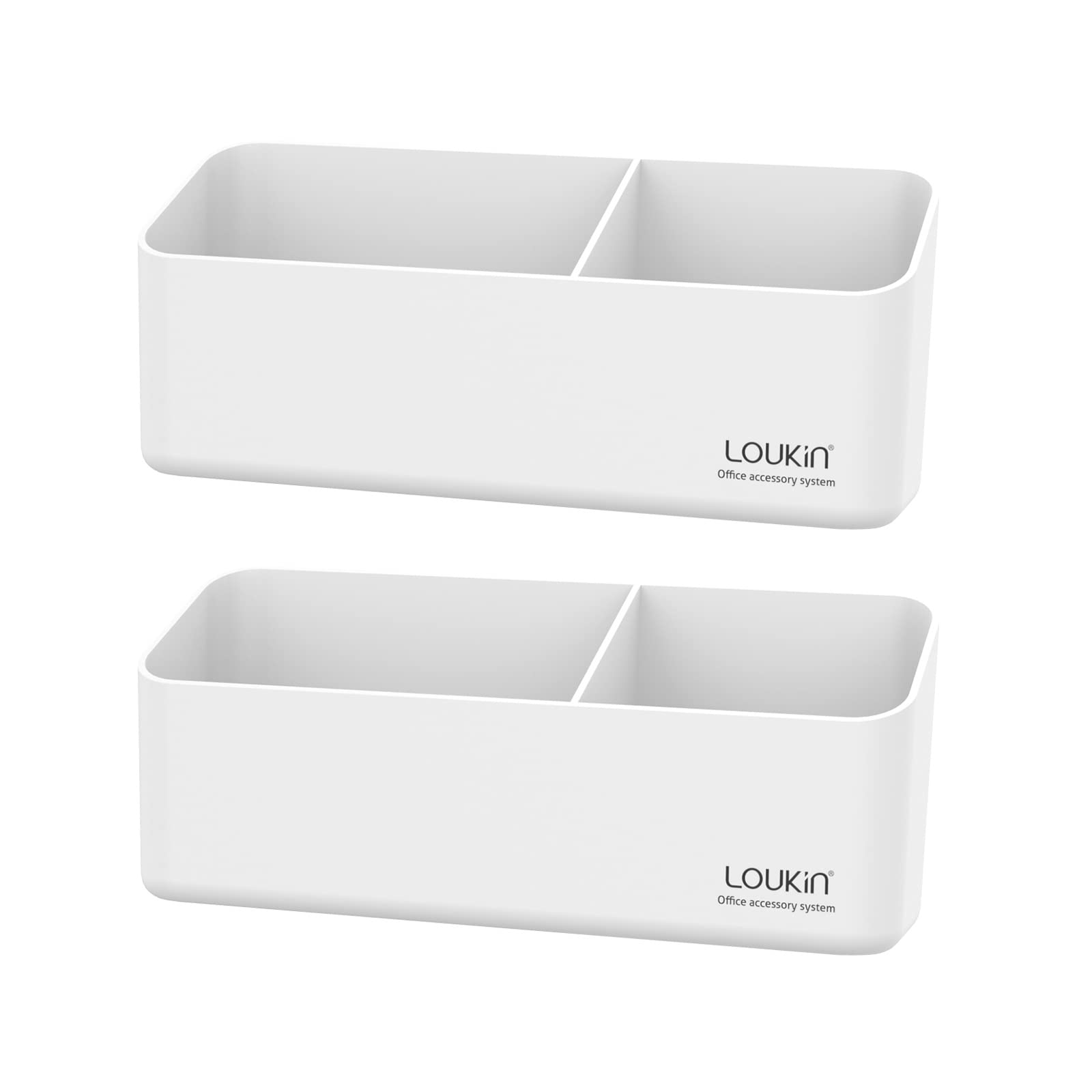 Photo 1 of loukin Magnetic and Adhesive Marker Holder, Dry Erase Accessory Tray, Magnetic Storage Organizer for Whiteboard, Glass or Refrigerators 2 Pack(White) White 1 Count (Pack of 2)