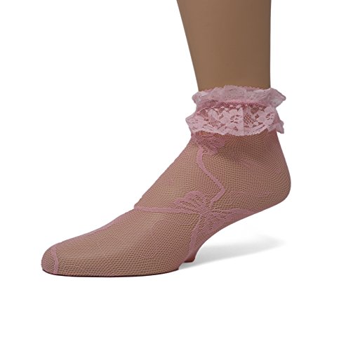 Image of EMEM Apparel Women's Lace Anklet Socks with Ruffle