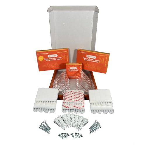Image of Picture Hanging Kit, Corner Hanger & Picture Hanging Strips, Home & Office Organizer for Hanging Mirror, Includes 2 Sets of Heavy Duty, 2 Sets of Large, 2 Sets of Medium - Combo Pack