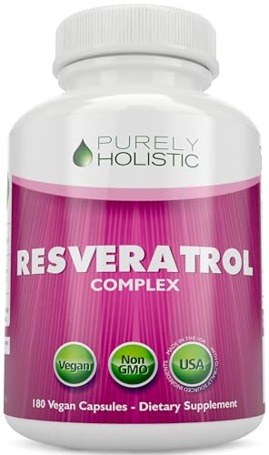 Purely Holistic Resveratrol 1450mg, 90 Servings, Trans-Resveratrol Antioxidant Supplement with