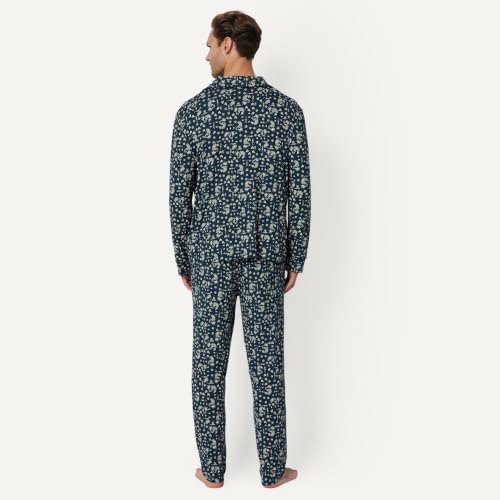 Image of Amazon Essentials x Sofia Grainge Men's Long Sleeve Relaxed Fit Breathable Modal Jersey Pajama Set, Loungewear