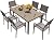 Homall Patio Dining Set 7 Pieces Outdoor Furniture Table and 6 Textilene Chairs, Light Grey