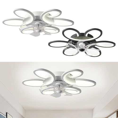 Image of Ceiling Fan Light Fixture for 8-12M2 Mute Fan Lamp for Cafe Living Room Dorm white|Ceiling Fans|Home & Garden