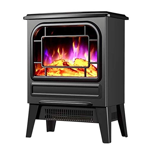Elektroherd Heizung 2000W Kamin mit Holzofen LED-Licht 1 Sekunde Wärme tragbarer freistehender Kamin Heizofen mit Überhitzungsschutz für Wohnzimmer