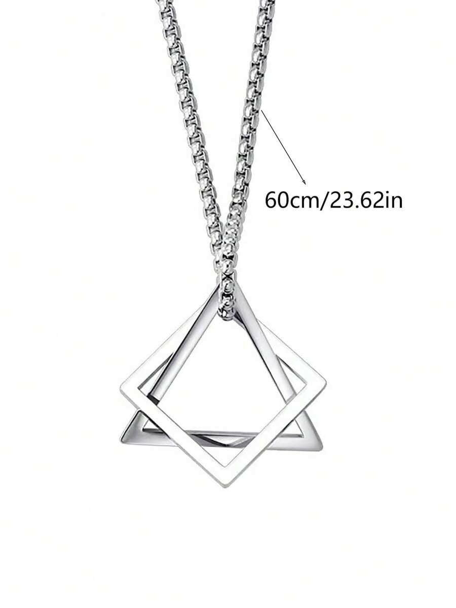 Amazon.co.jp: 1480メンズ ステンレススチール 幾何学デザイン