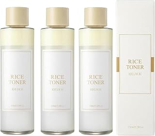 Richonly 2023 New Rice Toner Korean, Rice Water, TonerKorean Skin Care, Moisturizer Glow Essence, Hydrating and Moisturizing Rice Extract, Glycolic Acid 7 Tone, 150ml/5.28fl.oz (3pcs)