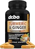 Turmeric Curcumin with BioPerine & Ginger Supplement - Knee Support Supplements & 1950mg Organic Tumeric and Curcumin BioPerine Black Pepper Pills - Turmeric and Ginger Supplement 120 Capsules